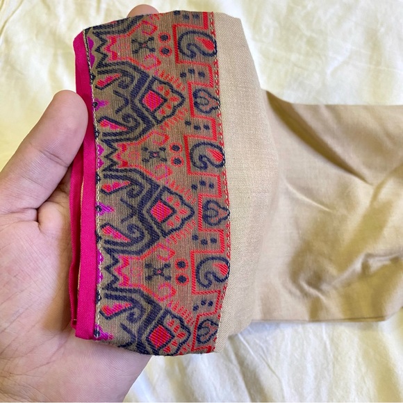 Beige & Pink Yoke Design Kurta with Palazzos & Dupatta for Women, Brand Indo Era - Picture 15 of 15